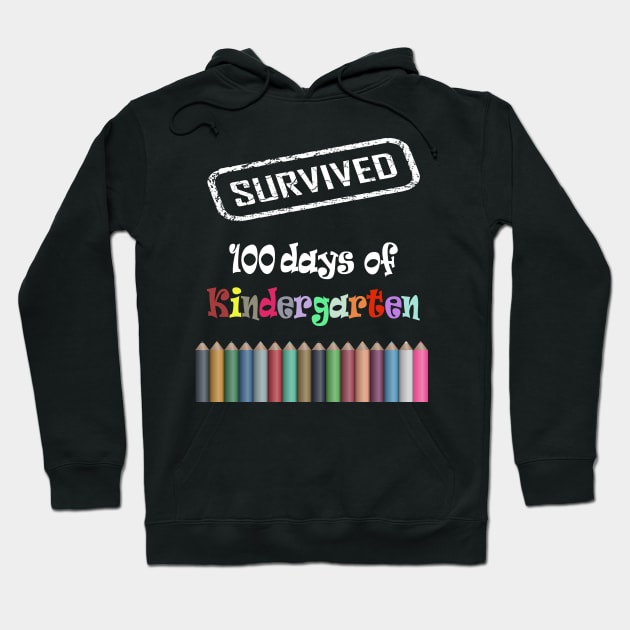 Survived 100 Days Of School Kindergarten Hoodie by familycuteycom